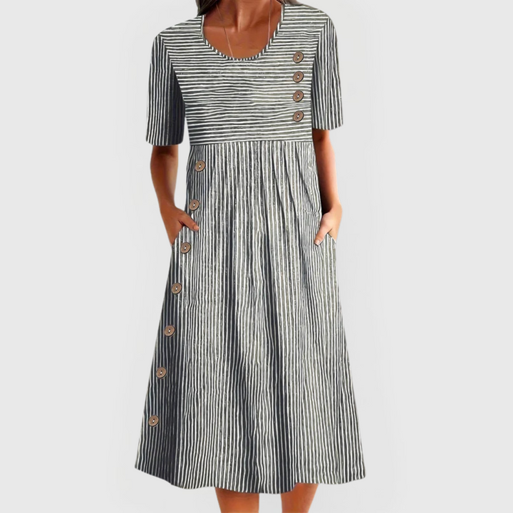 Clara | Striped Midi Dress